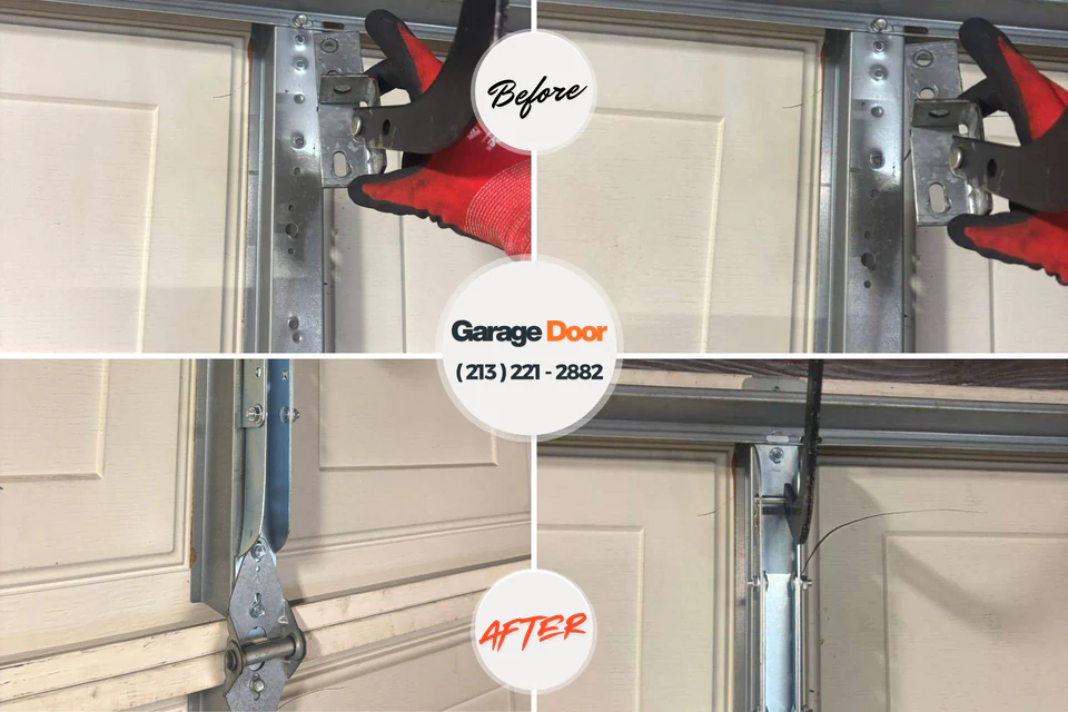 Before and after: garage door repair Great Neck Estates, NY